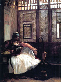 Léon Gérôme, "Albanian Smoking Tobacco," Oil Painting (Private Collection, USA).