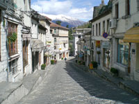 Main street of Gjirokastra (Photo: Robert Elsie, March 2008)