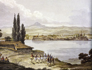 View of Janina (Ioannina) in Epirus (Drawing by Charles Cockerell, 1813).