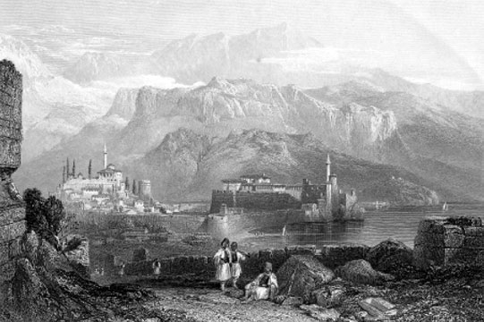 "Janina, the Capital of Albania," 19th century engraving.