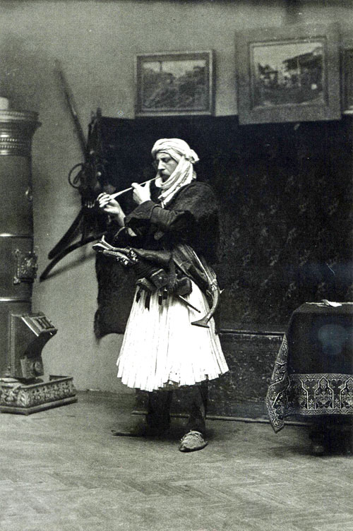 Early photo of a northern Albanian wearing a fustanella.