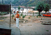 Site of the League of Prizren, razed by Serb forces on 27 March 1999 (Photo: Robert Elsie, July 1999).