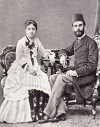 Sami bey Frashëri and his wife.