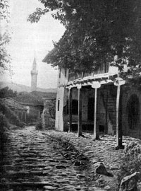 Alley in the bazaar of Shkodra (Photo: Alexandre Degrand, 1890s).
