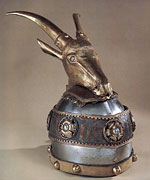 The original helmet of Scanderbeg preserved in the Kunsthistorisches Museum, Vienna.