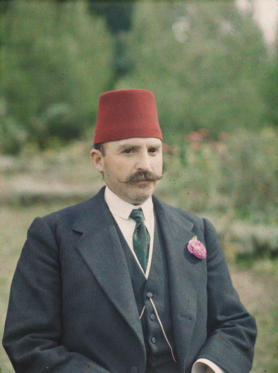 Essad Pasha Toptani (1863-1920) at his villa in Rreth near Tirana (Photo: Auguste Léon, 17 October 1913).