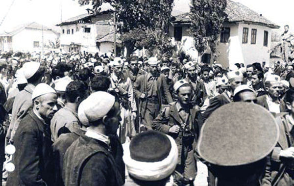 Balli Kombëtar forces from Tirana entering Prizren in July 1944
