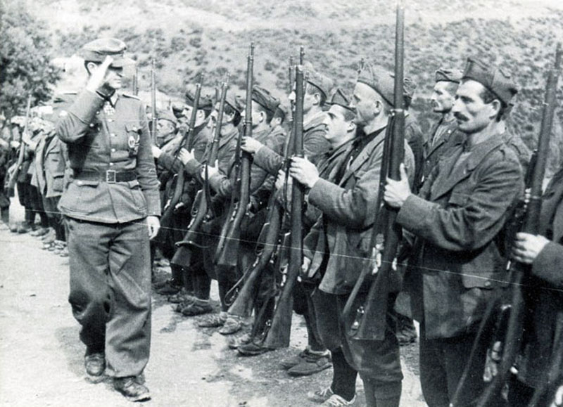 Anti-communist fighters in Albania under German command, autumn 1943. 