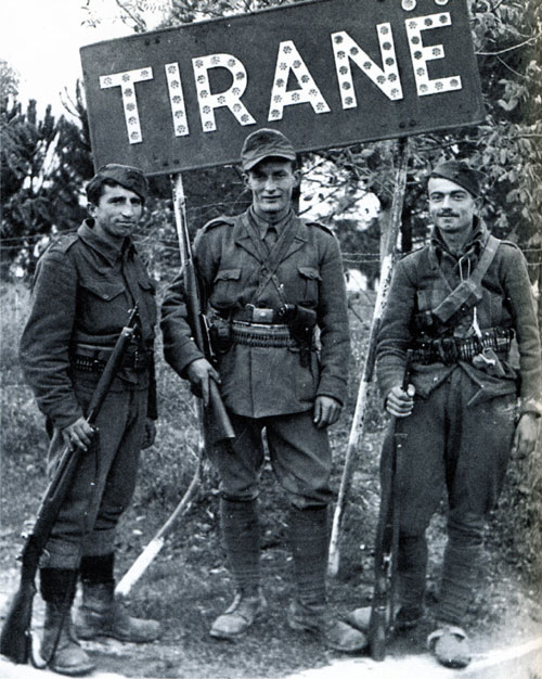Albanian partisans near Tirana on 21 November 1944.