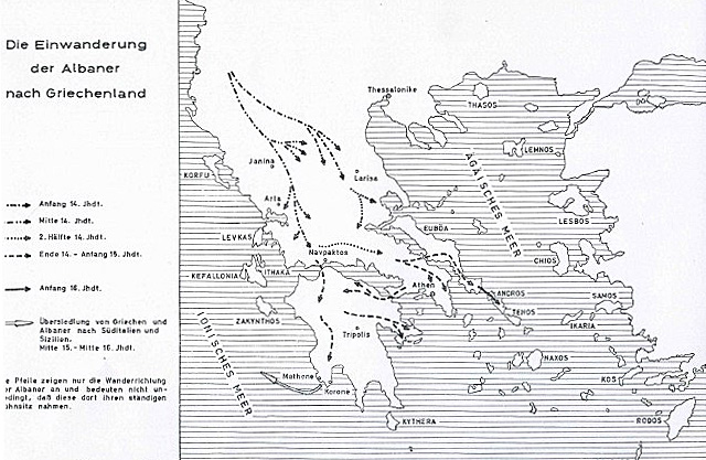 Chronology of Albanian migration to Greece (Jochalas, 1971).