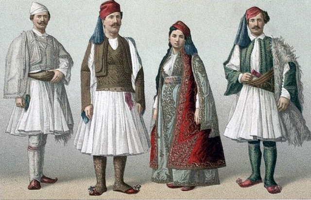 19th century Albanian costumes in Greece.