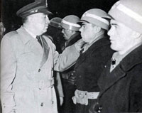 U.S. Colonel F. H. Dunn inspecting the anti-communist Albanian "Company 4000" during training at Hohenbrunn in Bavaria in November 1950.