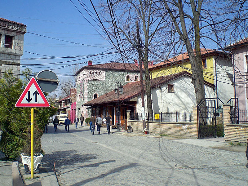 Street view of Gjakova (Photo: Robert Elsie, 2 April 2009).