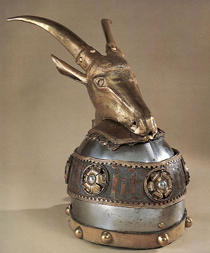 The helmet of Scanderbeg, preserved in the Kunsthistorisches Museum in Vienna